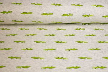 Alpenfleece mit Krokodilen, natur meliert, 0,5 m